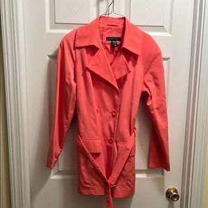 New York & Company Vibrant Coral Trench Coat